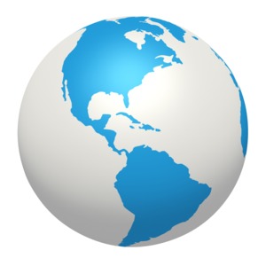 Blue White Earth North South America PowerPoint clipart graphic preview.