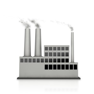 Industrial Factory Building PowerPoint clipart graphic preview.