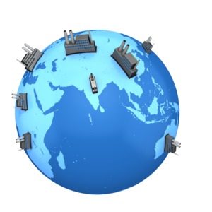 Eastern World Factories PowerPoint clipart graphic preview.