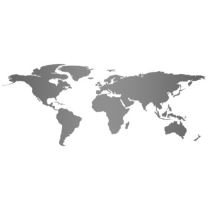 Gray Flat World Map PowerPoint clipart graphic preview.