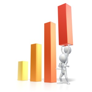 Raise Graph Team PowerPoint clipart graphic preview.