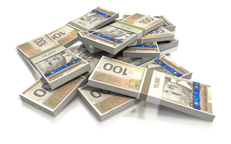 High-resolution clipart illustration of Canadian Hundred Dollar Bill Pile, designed for corporate operations tracking, strategic business execution, and professional reporting.