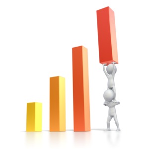 Raise Bar Graph High PowerPoint clipart graphic preview.