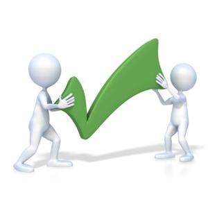 Figures With Check Mark PowerPoint clipart graphic preview.