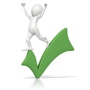 Check Mark Celebrate PowerPoint clipart graphic preview.