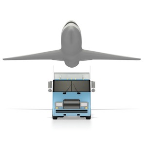 Truck And Airplane PowerPoint clipart graphic preview.