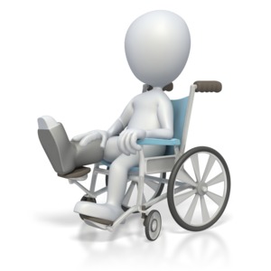 Stick Figure In Wheelchair PowerPoint clipart graphic preview.