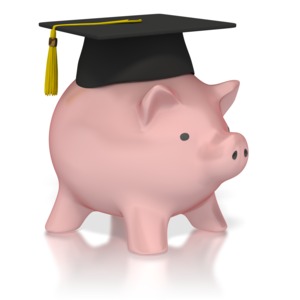 Piggy Bank Graduation PowerPoint clipart graphic preview.