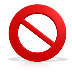 Prohibited Symbol PowerPoint clipart graphic preview.