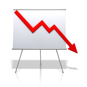 Financial Graph Decrease PowerPoint clipart graphic preview.