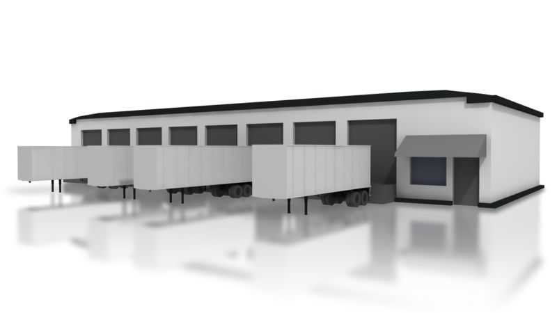 High-resolution clipart illustration of Large Warehouse, designed for global supply chain management, commercial freight logistics, and enterprise distribution operations.