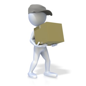 3D Figure Delivery Person PowerPoint clipart graphic preview.
