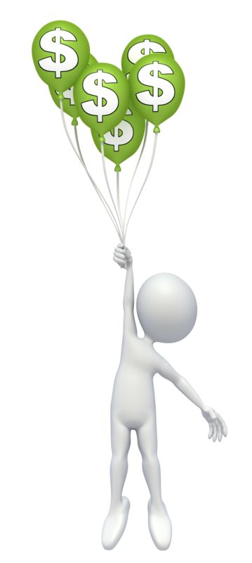 High-resolution clipart illustration of Stick Figure Money Balloons, designed for corporate operations tracking, strategic business execution, and professional reporting.