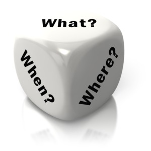 What When Where White Dice PowerPoint clipart graphic preview.