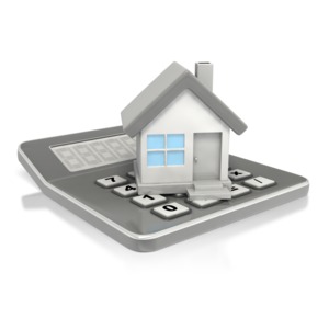 Financial House Calculator PowerPoint clipart graphic preview.