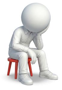 Figure Sitting Defeated PowerPoint clipart graphic preview.