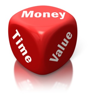Money Time Value Red Dice PowerPoint clipart graphic preview.