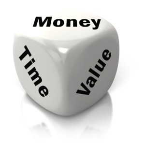 Money Time Value White Dice PowerPoint clipart graphic preview.