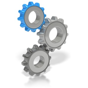 Stack of Gears PowerPoint clipart graphic preview.