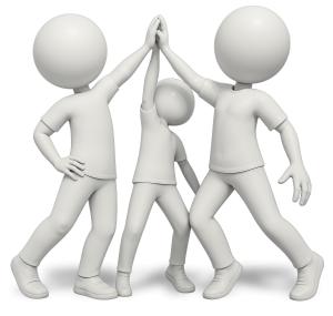 Team High Five PowerPoint clipart graphic preview.