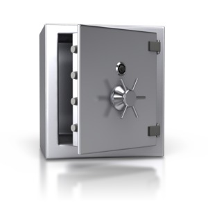 Steel Safe Open PowerPoint clipart graphic preview.