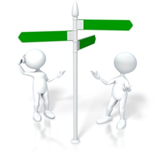 Figures Look Direction Sign PowerPoint clipart graphic preview.