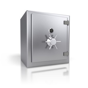 Steel Safe Closed PowerPoint clipart graphic preview.