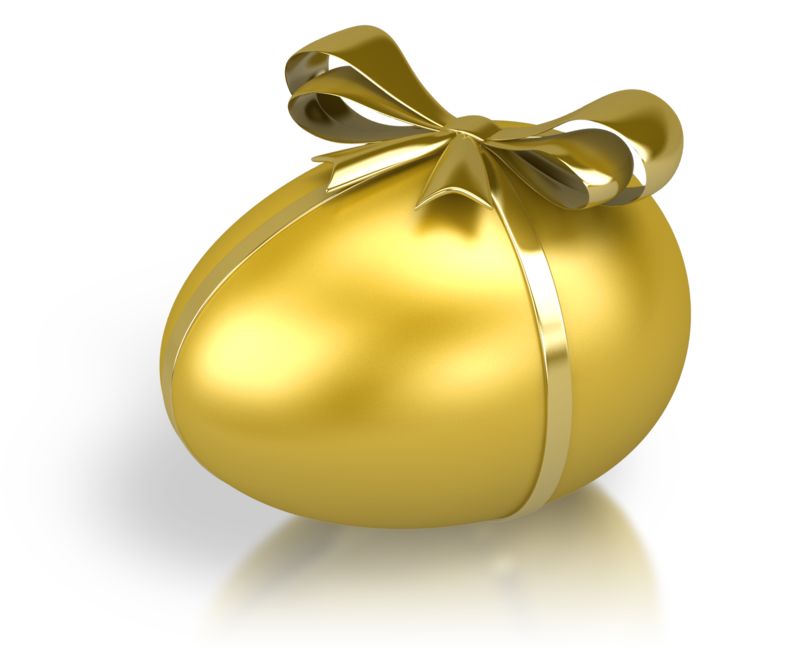 High-resolution clipart illustration of Gold Nest Egg Ribbon, designed for seasonal marketing campaigns, corporate event presentations, and holiday promotions.