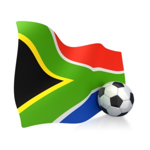 South African Flag With Soccer Ball PowerPoint clipart graphic preview.