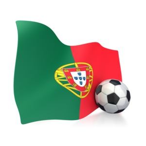 Portugal Flag With Soccer Ball PowerPoint clipart graphic preview.