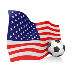 American Flag With Soccer Ball PowerPoint clipart graphic preview.