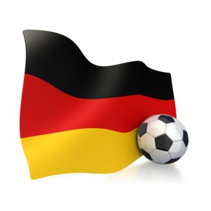 German Flag With Soccer Ball PowerPoint clipart graphic preview.