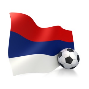 Serbia Flag With Soccer Ball PowerPoint clipart graphic preview.