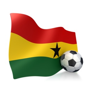Ghana Flag With Soccer Ball PowerPoint clipart graphic preview.