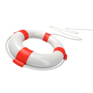 White Life Buoy Rescue PowerPoint clipart graphic preview.