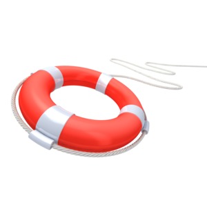 Red Life Buoy Rescue PowerPoint clipart graphic preview.