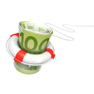 White Life Buoy Save Euros PowerPoint clipart graphic preview.