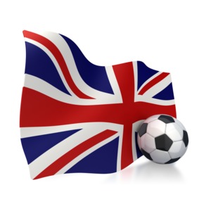 United Kingdom Flag With Soccer Ball PowerPoint clipart graphic preview.