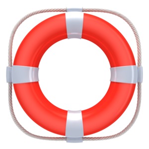 Red Life Buoy PowerPoint clipart graphic preview.