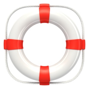 White Life Buoy PowerPoint clipart graphic preview.