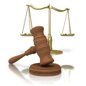 Gavel Scale Of Justice PowerPoint clipart graphic preview.