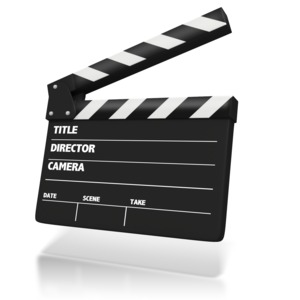 Film Clap Board PowerPoint clipart graphic preview.