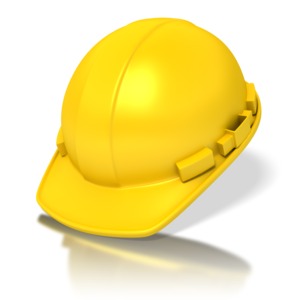 Yellow Construction Hardhat PowerPoint clipart graphic preview.
