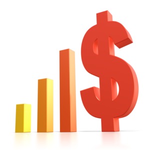 Bar Graph Dollar Sign PowerPoint clipart graphic preview.