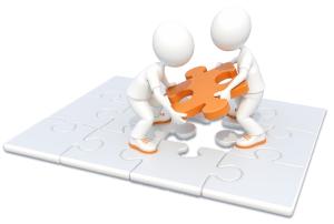 Team Puzzle Finish PowerPoint clipart graphic preview.
