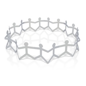 Paper Figures Hold Hands Circle PowerPoint clipart graphic preview.