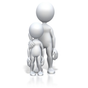 Parent Child Standing PowerPoint clipart graphic preview.