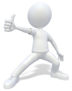 Stick Figure Thumbs Up PowerPoint clipart graphic preview.