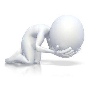 Stick Figure in Despair PowerPoint clipart graphic preview.