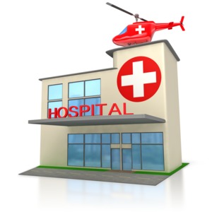 Medical Hospital Building PowerPoint clipart graphic preview.
